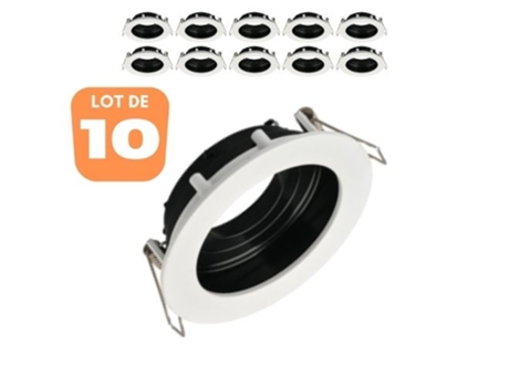 Conjunto de 10 beta R3 redondo blanco/punto negro soporta MR16 GU10/GU5.3 BRAYTRON
