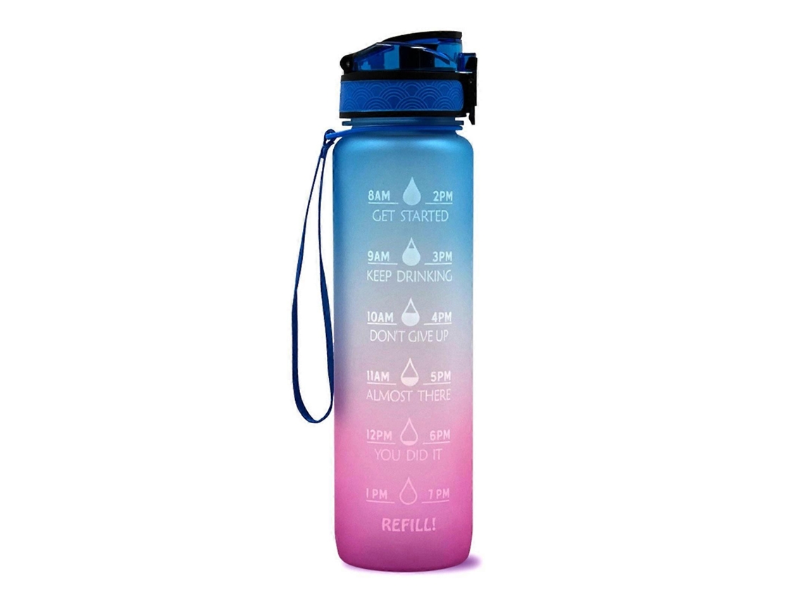 Botella De Agua Deportiva Con Marcador De Tiempo, Jarra De Agua Sin Bpa, 1000ml Rosewell