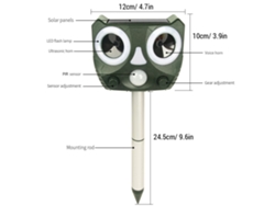 Detergente Solar Ultrasónico Para Animales, Aves, Zorros, Gatos, Jardín, Granja Y Patio.