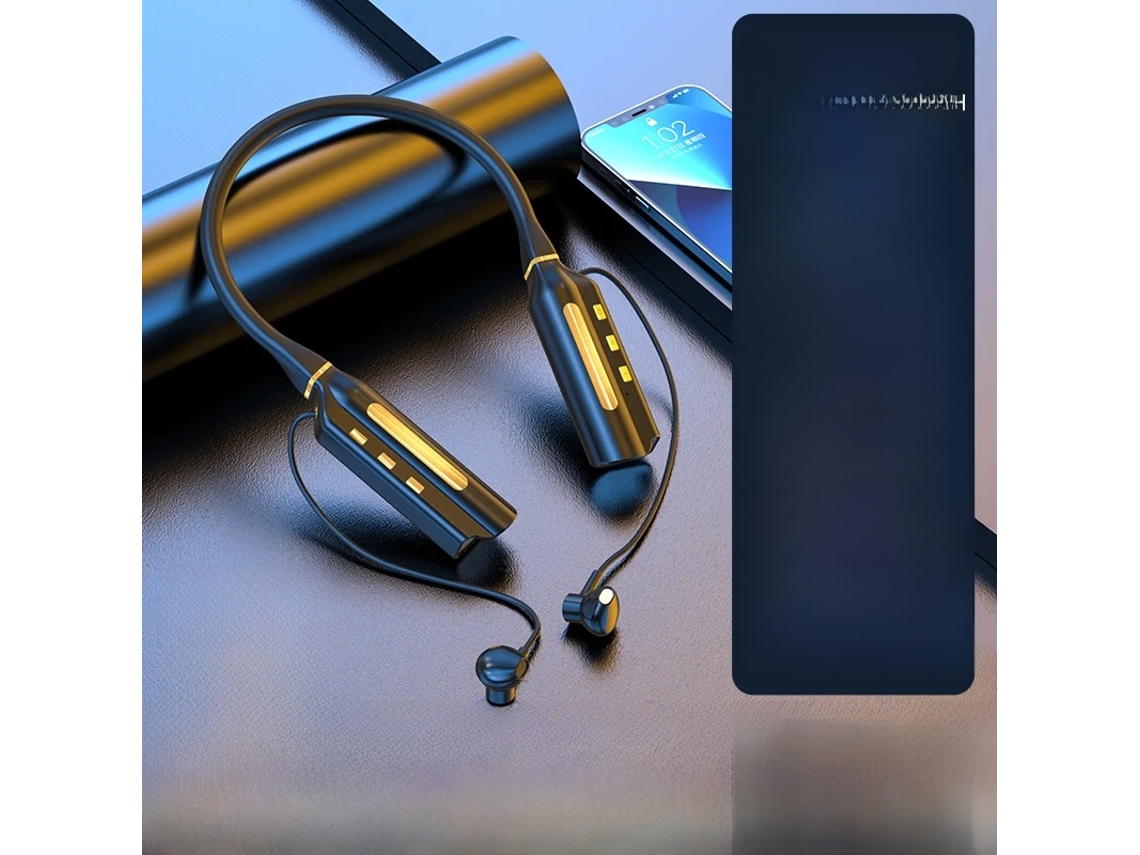 Audífonos inalámbricos Bluetooth, batería de 10,000 horas de duración, cancelación de ruido. Mdug (chapados en oro, semi-intraaurales)