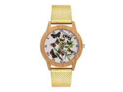 Reloj Analógico De Cuarzo Unisex Con Lujosa Y Sencilla Correa De Malla Dorada Zhoulianfa