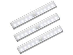 Juego De 3 Luces Led Con Sensor De Movimiento Para Armarios De Interior, 10 Led, Bombilla Inalámbrica.