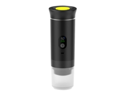 Cafetera espresso portátil, compatible con cápsulas y café molido, con pantalla, color negro. Czhhmart