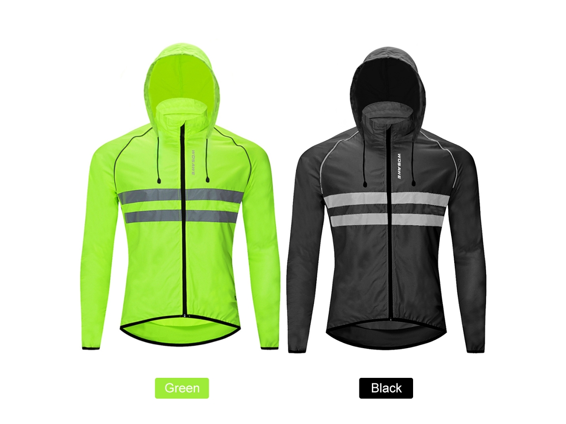 Chaqueta De Ciclismo Impermeable Para Hombre Con Capucha, Alta Visibilidad, Reflectante, Para Ciclismo Y Deportes Al Aire Libre.