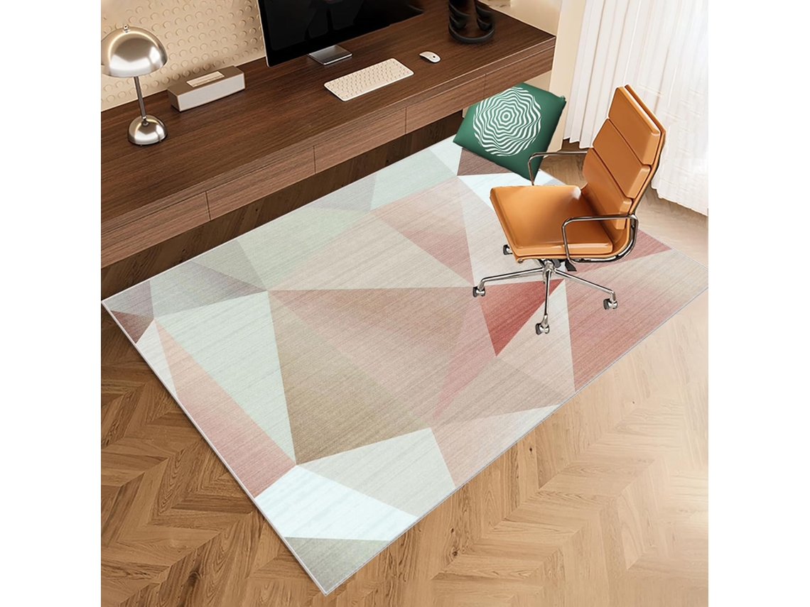 Tapete Cadeira Escritório Gamer Protetor Piso Antiderrapante 80 X 120 Cm Parquet Laminado Azulejo Azul -