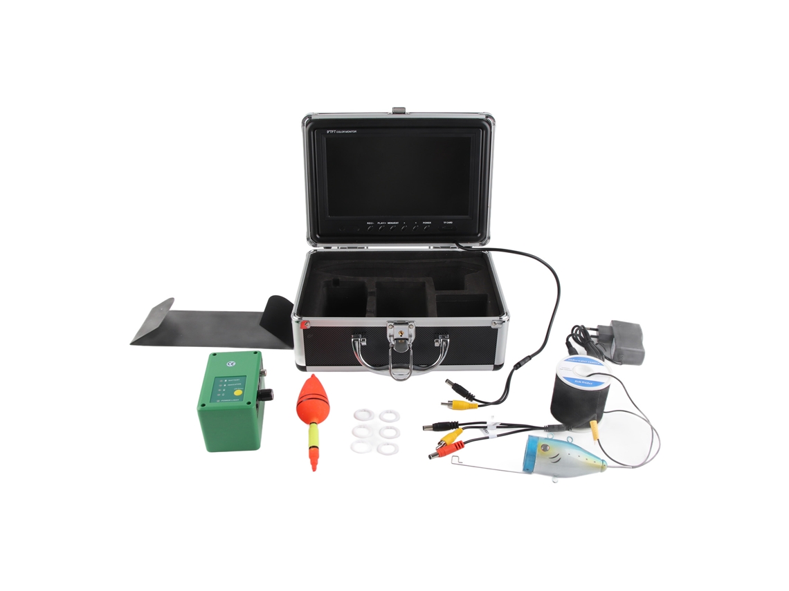Câmera De Pesca Subaquática Com Monitor Lcd 9 Polegadas
