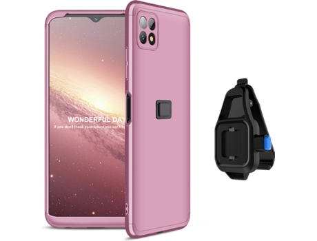Carcasa + Soporte Samsung A22 5G Slim Armor 360º Rosa