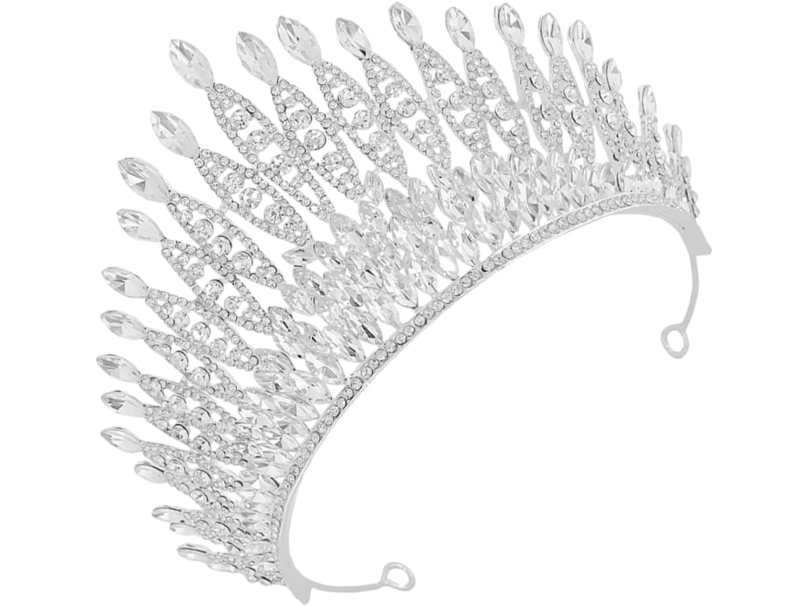 Coroa De Casamento Feminina Leve Em Metal Com Tiara De Strass Brilhantes