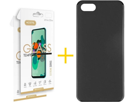 Kit Funda + 2 Protectores de Pantalla Alcatel 1V 2019 ACCETEL Liso (Negro)