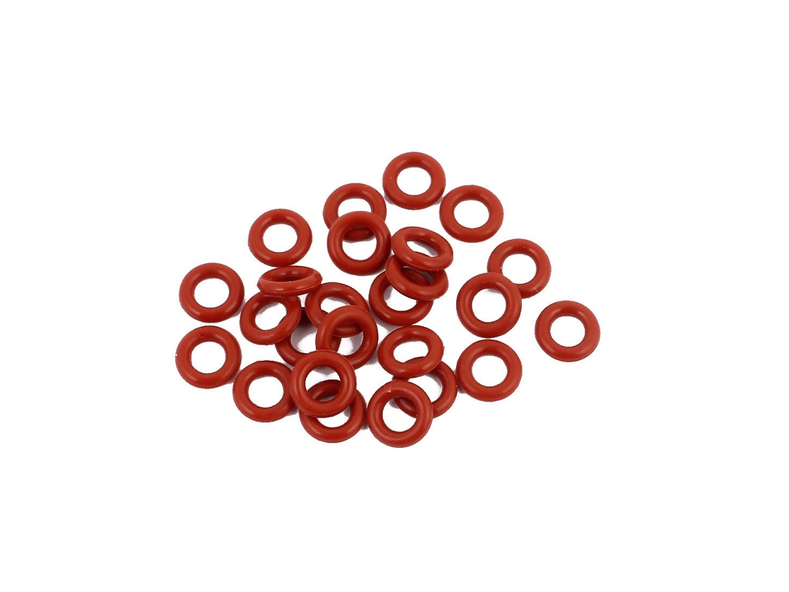 25 anillos de sellado de silicona resistentes al calor, 8 mm x 1,9 mm para aceite, color rojo CHABERLU