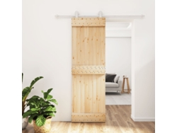 Puerta corrediza | Puerta corredera con herrajes 70x210 cm madera maciza de pino Wsd516940 Lovely Home