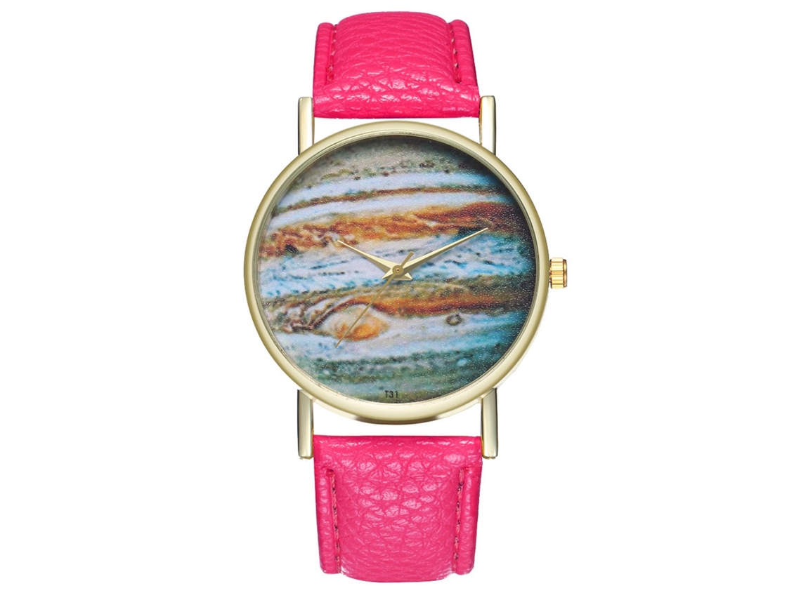 Reloj De Pulsera Analógico De Cuarzo Con Correa Ajustable De Pu - Regalo Para Mujeres Y Hombres (rojo Y Rosa)