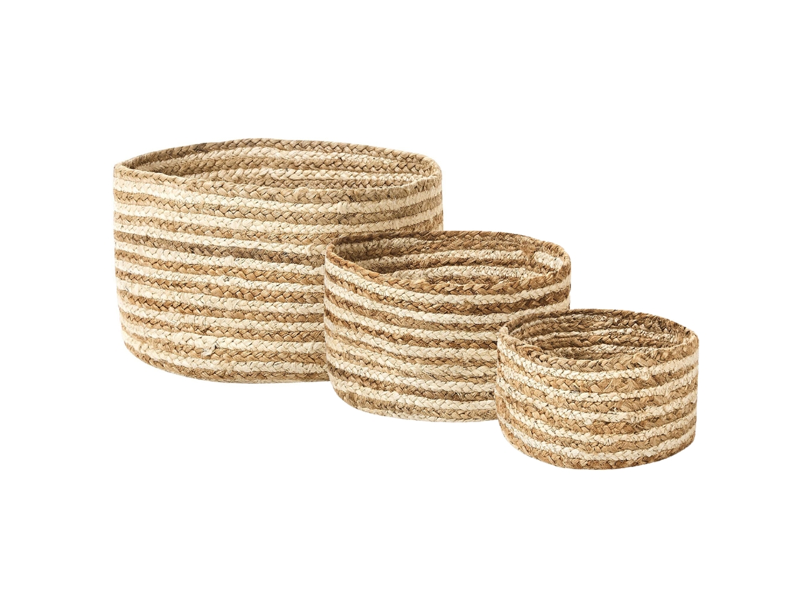 Juego de accesorios decorativos BELIANI Kahu de Yute Natural 34x34x20