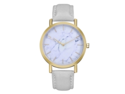 Reloj De Pareja Unisex Zhoulianfa Dial Marmoleado Cuero Pu Quartzo Gris