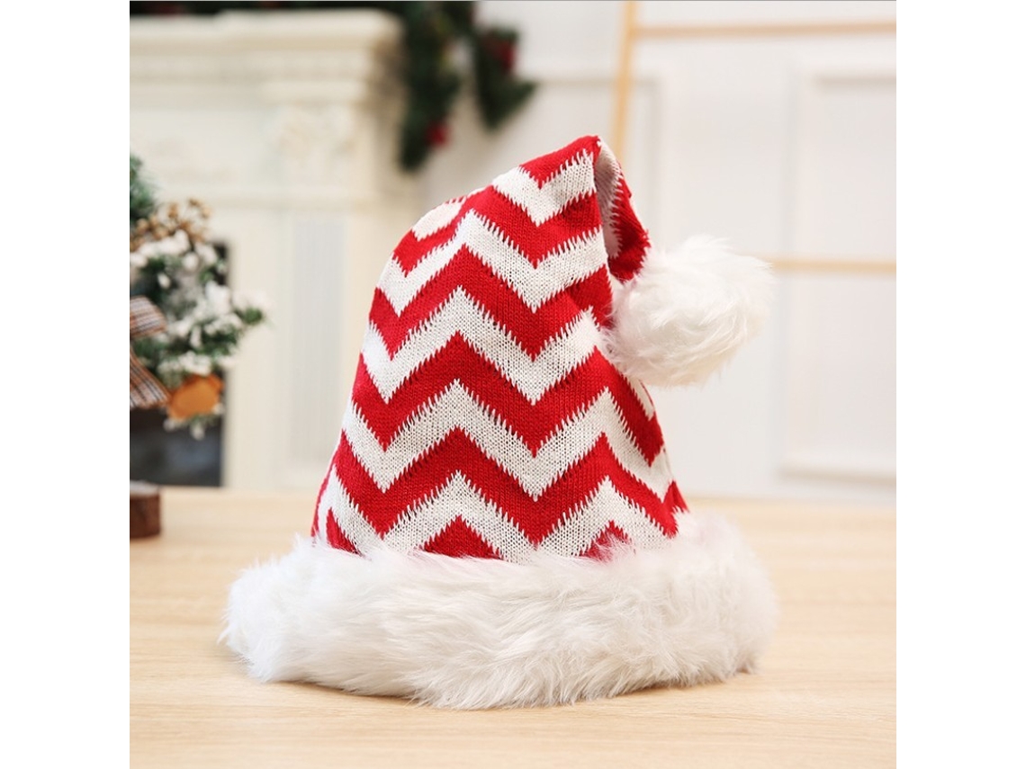 Gorro De Papá Noel Tejido A Mano, Unisex, Blanco, Cómodo, De Felpa Gruesa, Gorro Navideño Para Adultos, Artículos Para Fiestas.