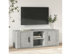 Mueble De Tv | Armario Para Tv | Gabinete De Tv Madera Contrachapada Gris Hormigón 100x31,5x35 Cm