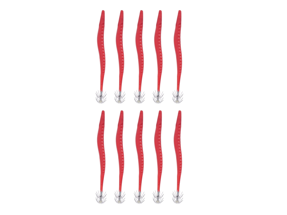 2026rebe-10pcs Anzuelos De Calamar De Doble Capa De Acero Inoxidable Con Mango Largo Para Pesca En El Mar Rojo Grande