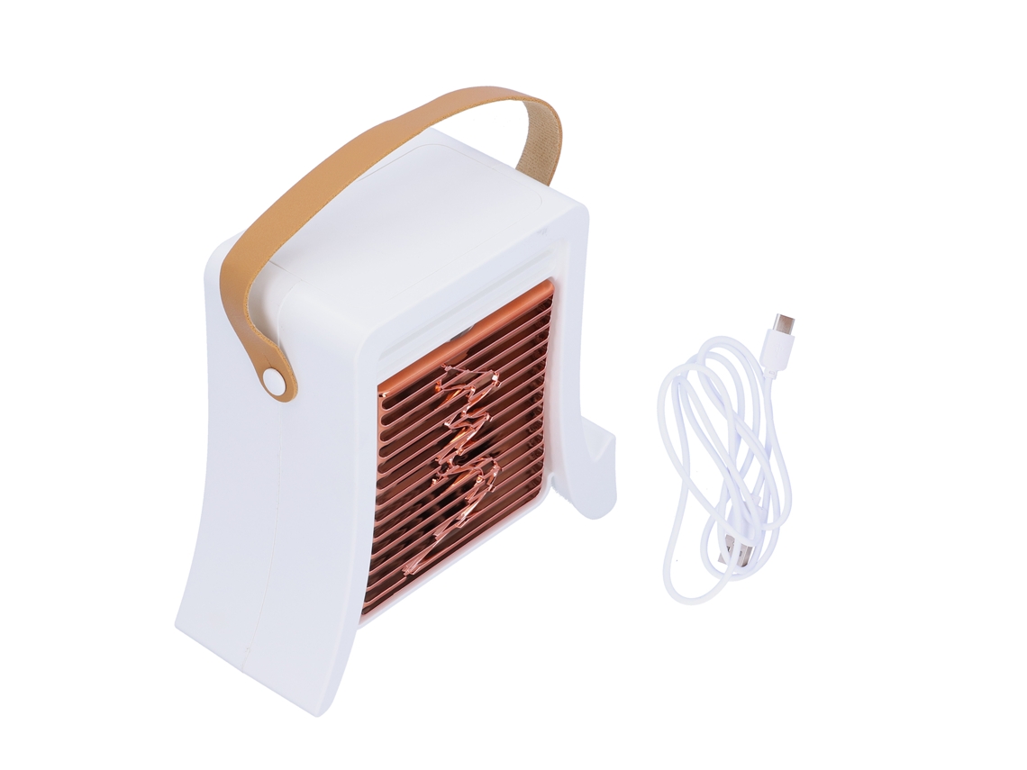 Ventilador Portátil Recargable Por Usb Con Función De Refrigeración Y Humidificación, 3 Velocidades, Ultrasilencioso, Blanco.