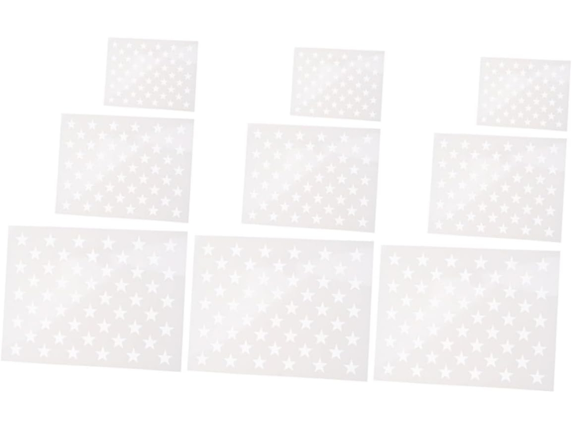 Plantillas De Pintura De Estrellas Huecas (9 Hojas) Para Proyectos De Bricolaje Y Decoración (9 Láminas)