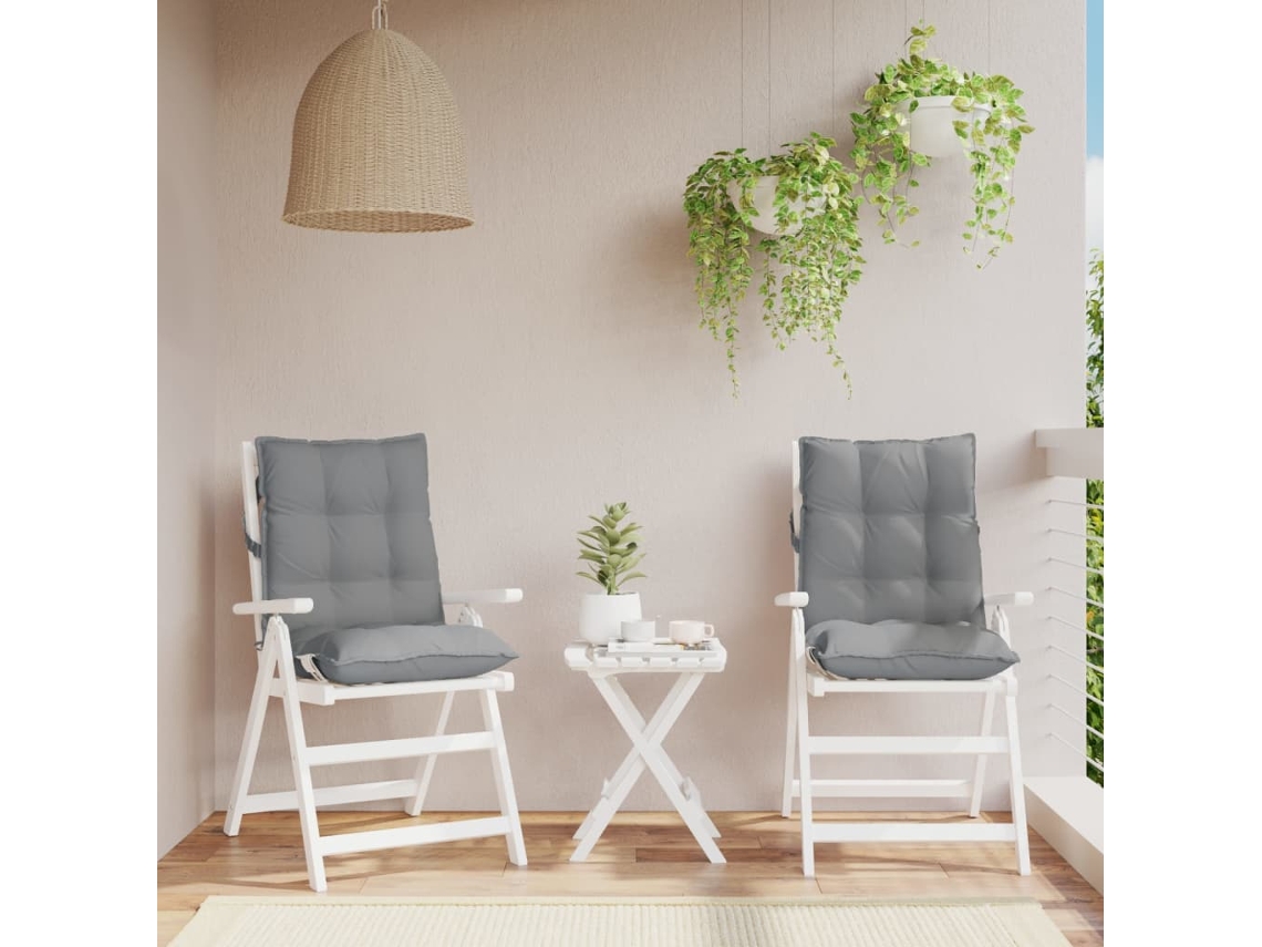Cojines para silla con respaldo bajo, 2 unidades, tela Oxford gris, Dkd Home Decor