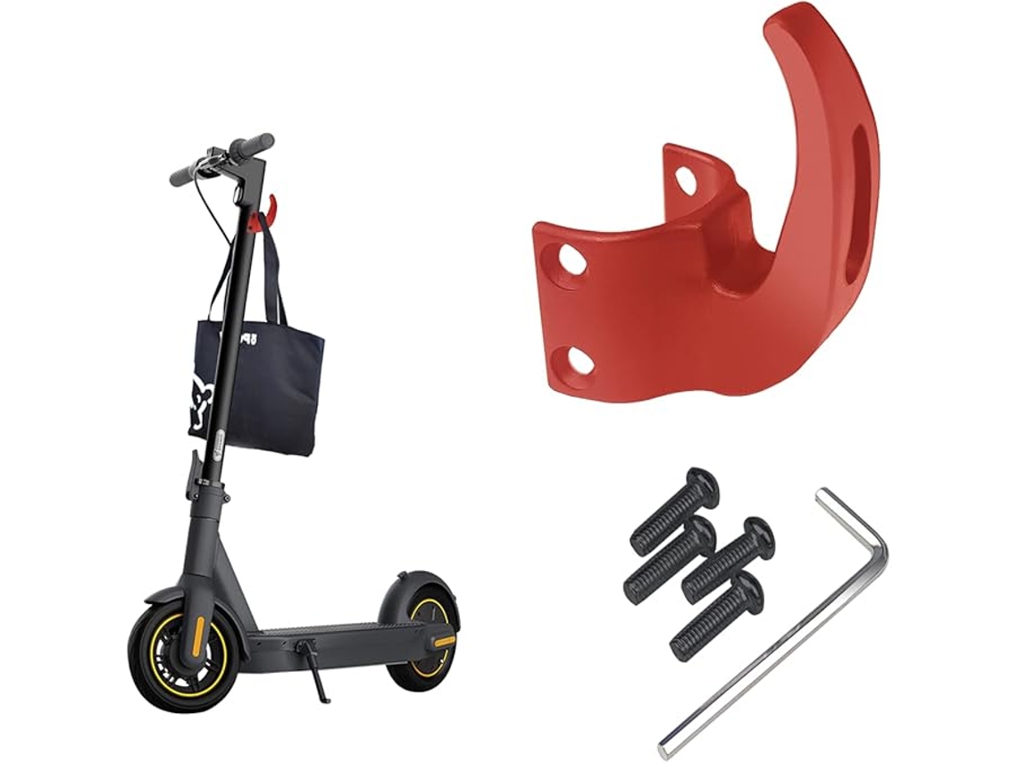 Gancho De Scooter Eléctrico - Gancho Frontal - Portátil - Para Una Serie Max G30 - Rojo
