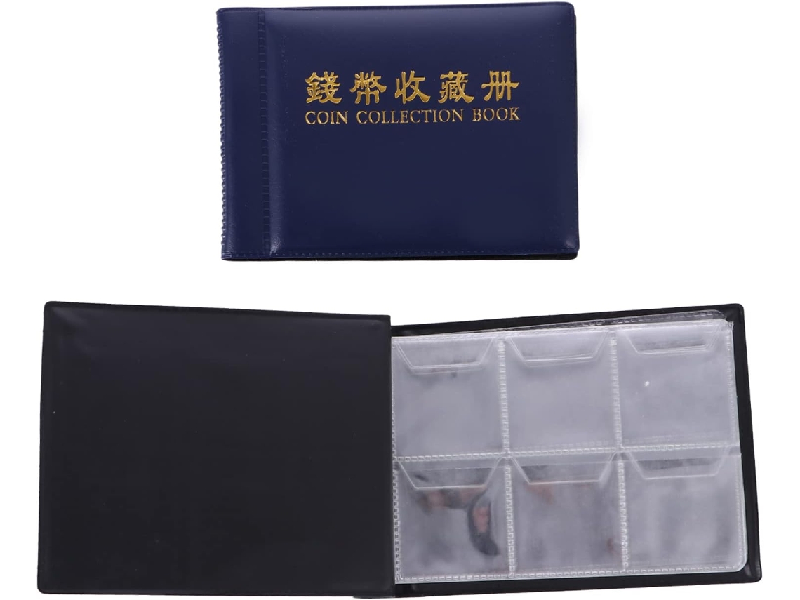 Álbum De Colección Portátil De Pvc Y Cuero, Juego De 2 Piezas, 60 Compartimentos.