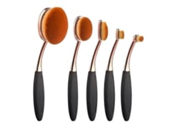Pincel De Maquiagem Oval Grande, Cabelo Sintético Suave, Aplicação Rápida E Perfeita, Preto