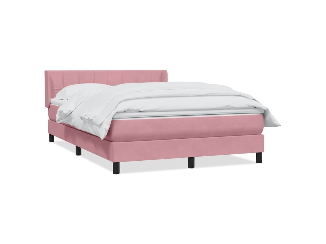 Maison Exclusive - Cama Box Spring Con Colchón Terciopelo Rosa 160x220 Cm