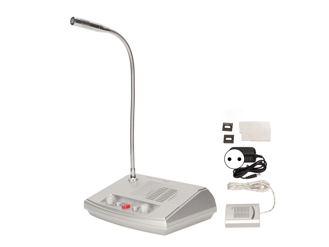 Sistema De Interfone De Janela Com Alto-falante Premium E Microfone Sensível Para Banco E Hospital 100-240v Plugue Eu