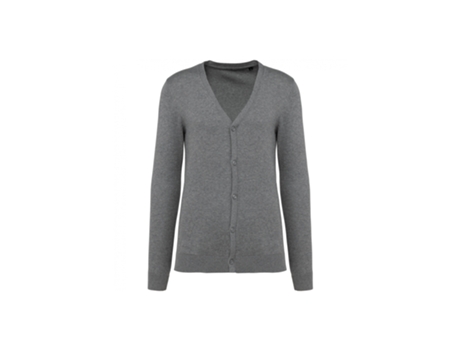 Cardigan para Hombre KARIBAN PREMIUM (L - Algodón - Gris)