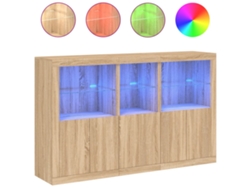 Aparador con luces LED 162x37x100 cm Roble Sonoma MAISON EXCLUSIVE