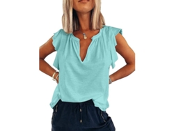 Blusas de verano sin mangas con escote en V y volantes, estilo camisetas holgadas para mujer, tallas M a 3XL, colección 2026.