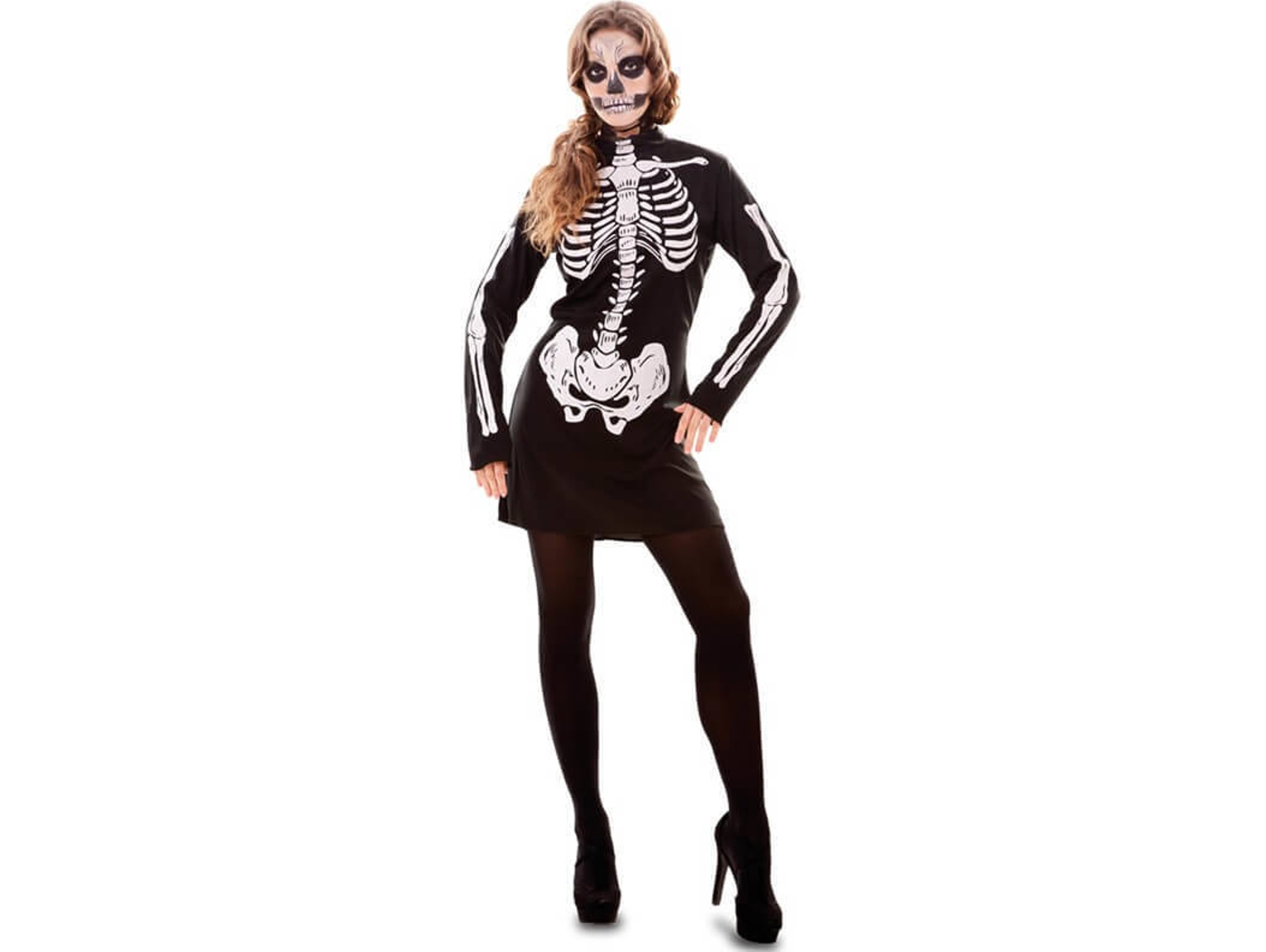 Disfraz de Mujer DISFRAZZES Esqueleto Sexy (Talla: S)