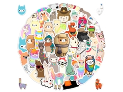 50 pegatinas con motivos de alpaca