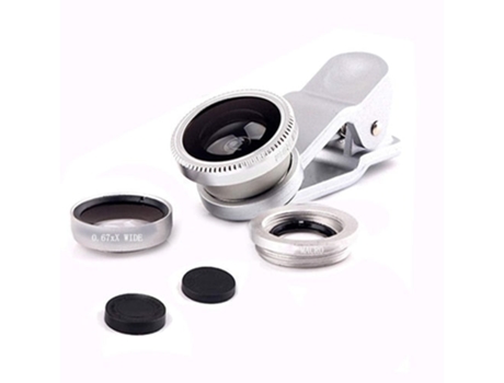 Lente de Zoom SLOWMOOSE Gran Angular Macro para Smartphone 3 en 1 Plateado