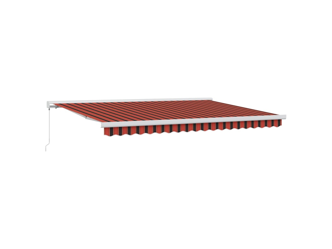 Maison Exclusive - Toldo Retráctil Rojo Y Negro 450 X 300 Cm Tela Y Metal