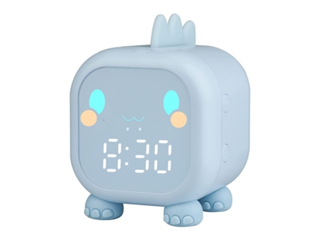 Reloj despertador para niños con luz nocturna 6 tonos de llamada reloj despertador Digital de dinosaurio azul reloj de entrenamiento para dormir re...