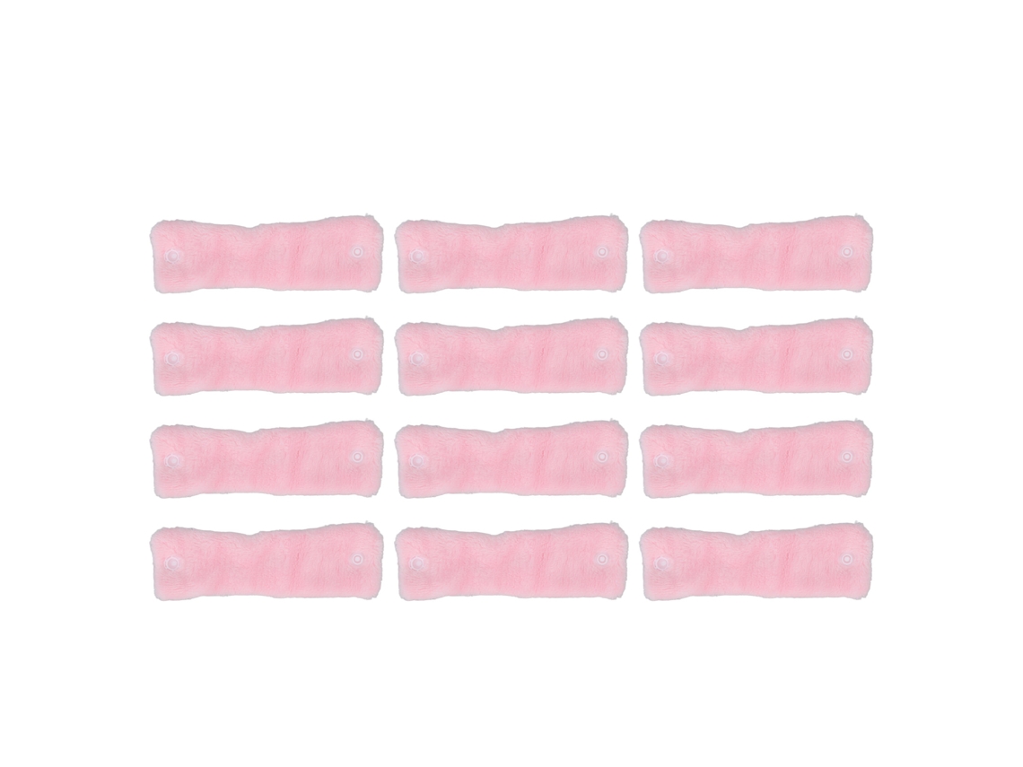 12 Rodillos De Pelo Sin Calor De Felpa Coral Rodillos Suaves Para Dormir Herramientas De Peinado Diy Rosa
