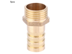 2026velora-5 Piezas Conector De Tubería Recto De Latón Con Rosca Macho Bsp Y Manguito 1/2 Pc14-04