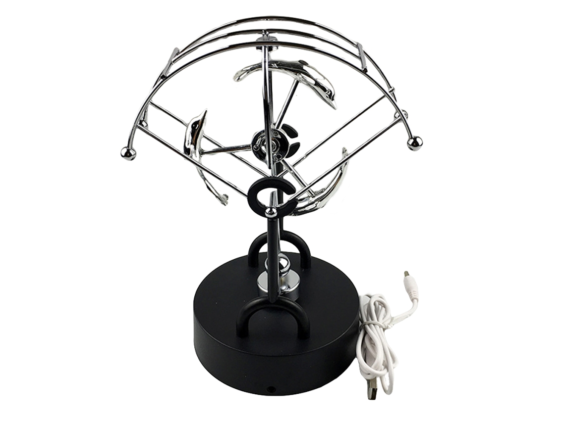2026-péndulo De Equilibrio Físico Newton Eléctrico Figura De Delfín Ornamental Juguete De Movimiento Perpetuo Decoración Hogar Oficina