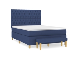 Maison Exclusive - Cama Box Spring Con Colchón Tela Azul 140x200 Cm