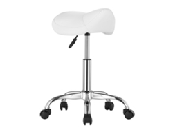 Taburete giratorio Succebuy, altura ajustable 55-71 cm, capacidad de carga 204 kg, blanco
