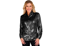 Disfraz o Camisa Moda negro con lentejuelas para mujer