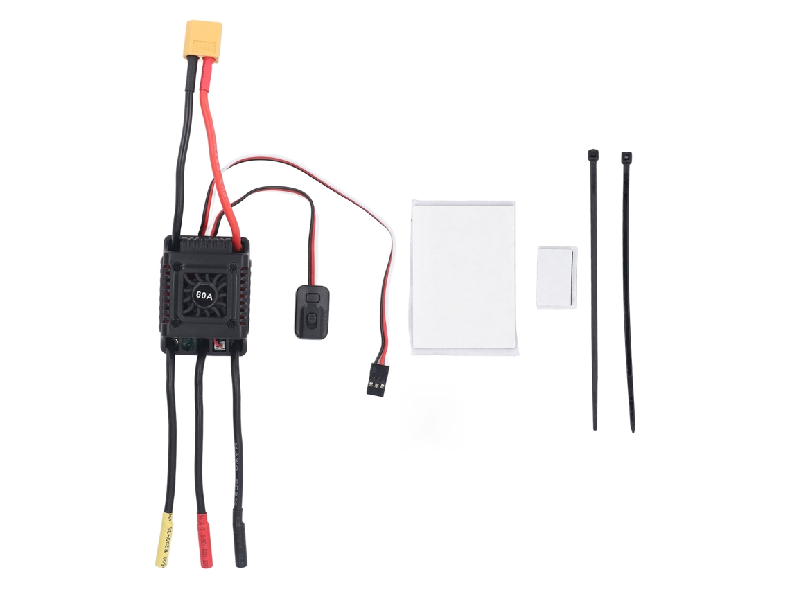 Controlador Electrónico De Velocidad (esc) Sin Escobillas Rc Impermeable De 60 A Con Puerto De Programación Externo Para Coches Rc A Escala 1/10.