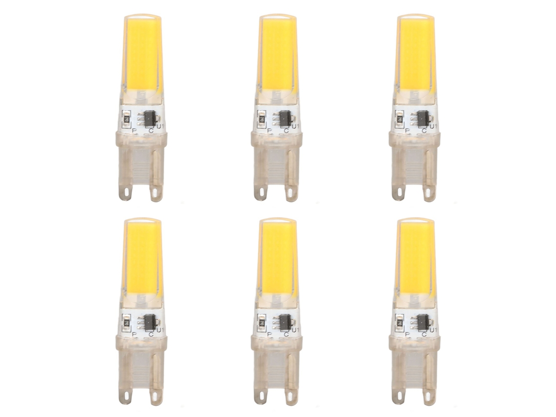 Rebe-6pcs Bombilla Led G9 Cob Regulable 220v Sustituto Para Lámparas De Pared Y Mesa