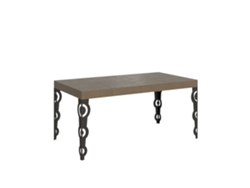 Mesa extensible Karamay Premium 120/380x90 cm en gris tórtola con patas antracita Itamoby