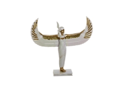 Figura Resina Isis Iridiscente Blanco 34x6,5x33,5cm