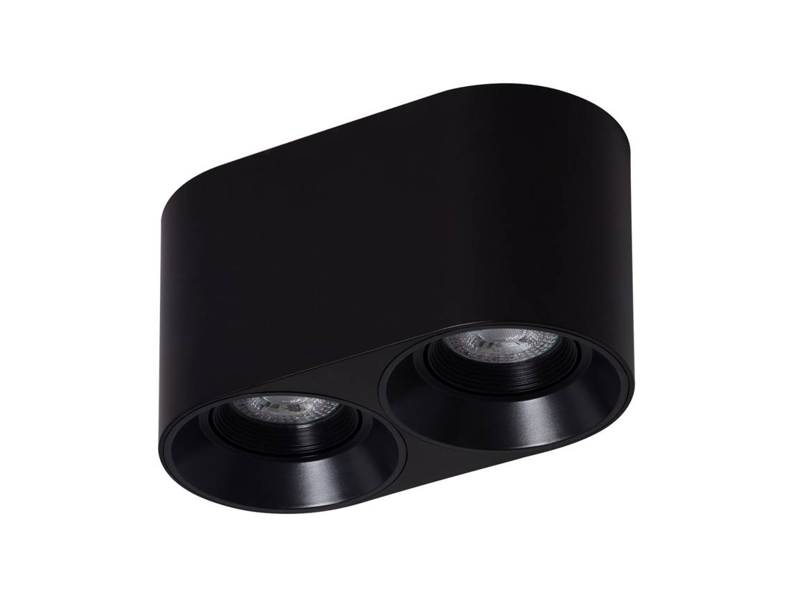 Aplique De Techo Doble Negro Con Bombilla Gu10 Space