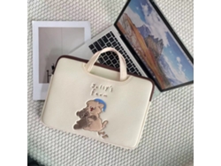 Mochila para portátil, bonita y práctica, con diseño de cachorro blanco, 13,3-13,6 pulgadas, Yunzii
