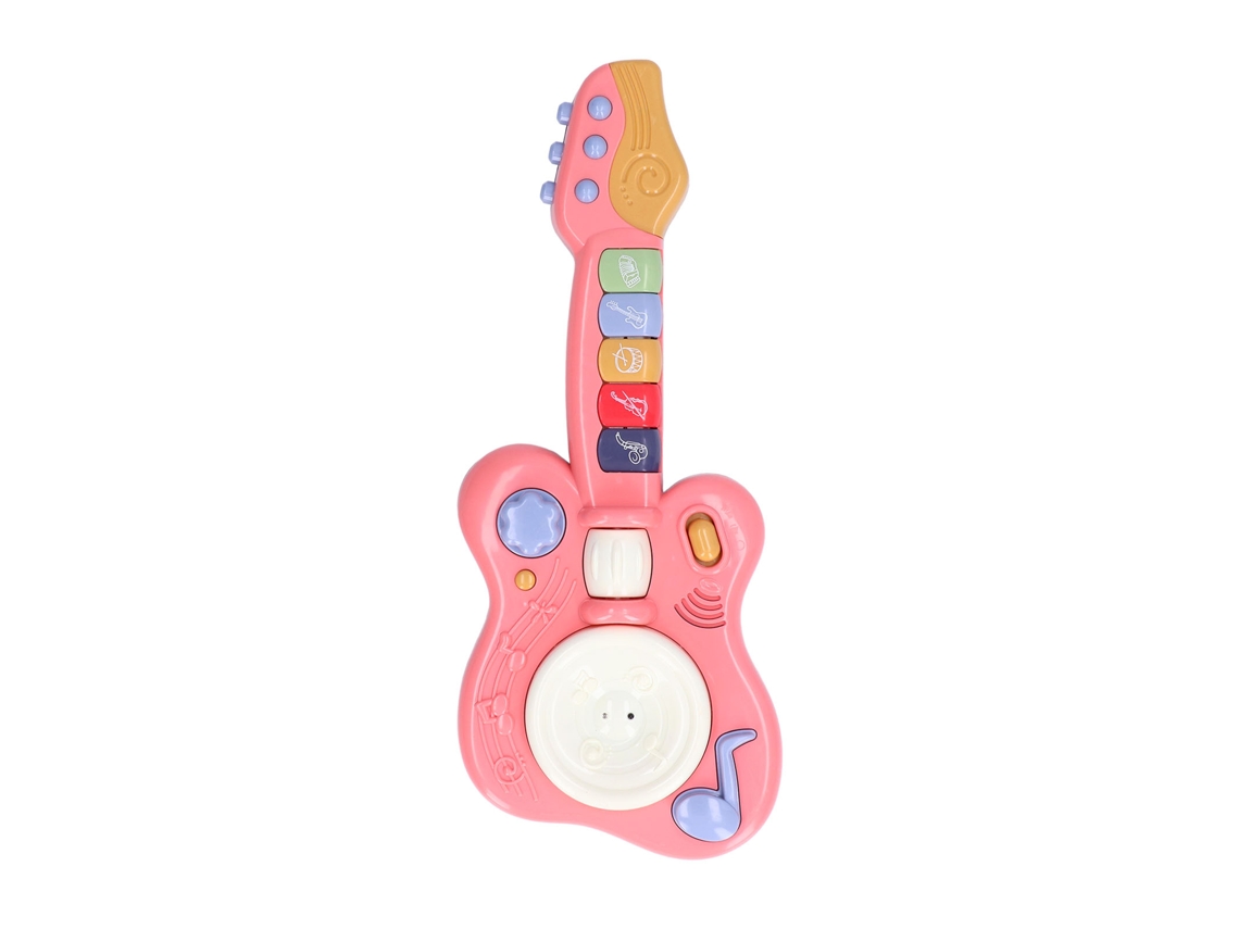 Guitarra eléctrica Bj-brinquedo para niños, guitarra infantil DIY, guitarra musical de ABS con estilo adorable, mini guitarra rosa educativa.